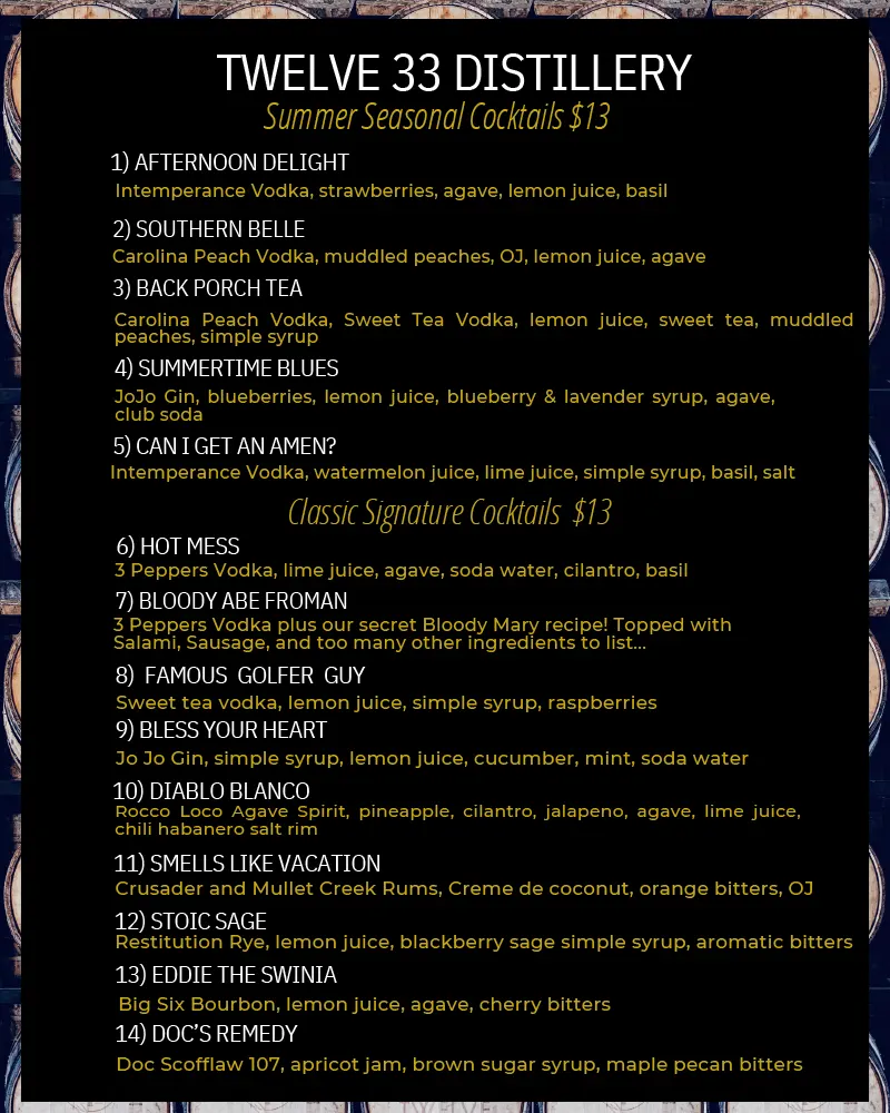Summer 2025 Cocktail Menu